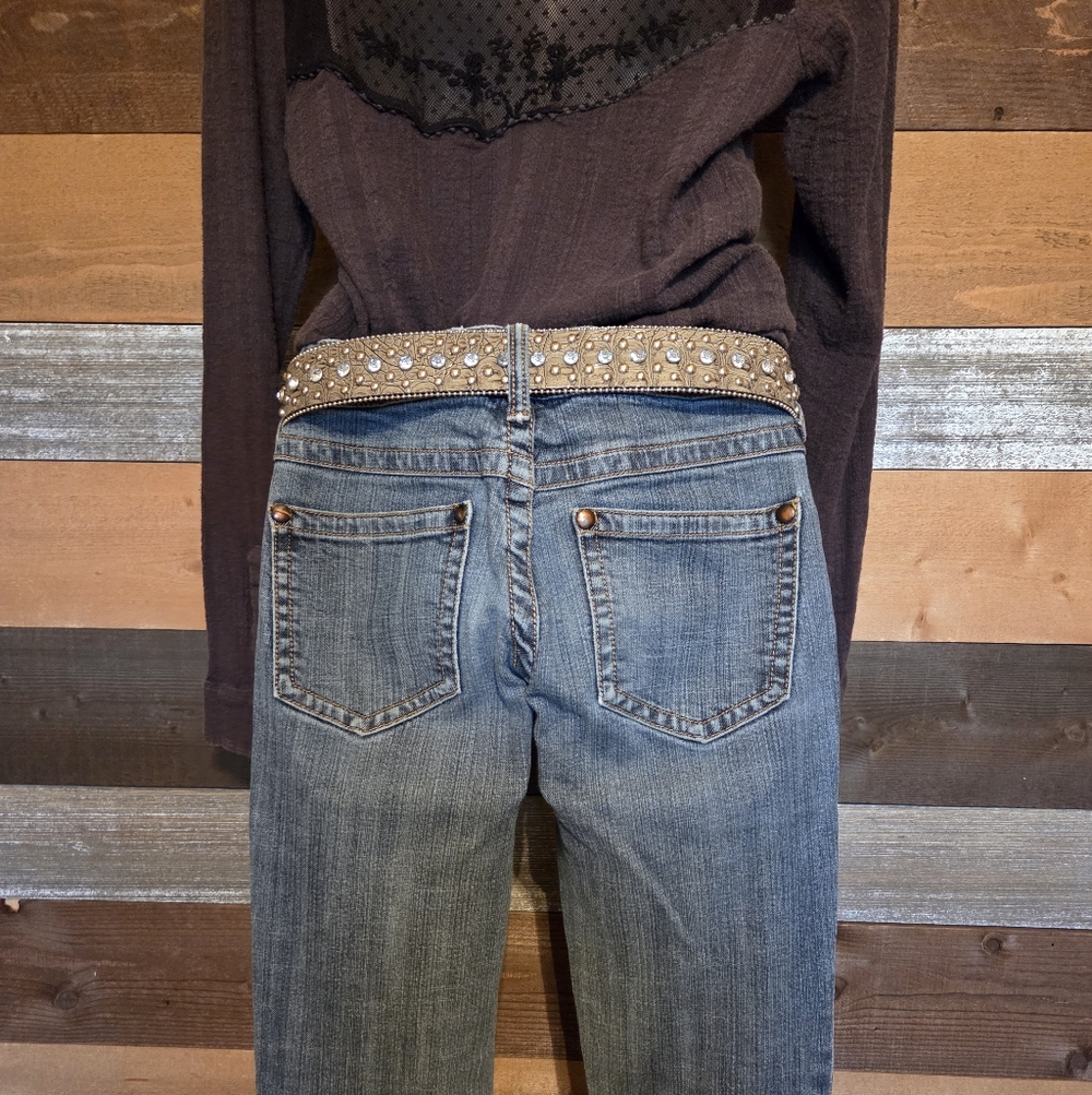 Guess Gray Rhinestone Embellished Belt - Picture 8 of 14